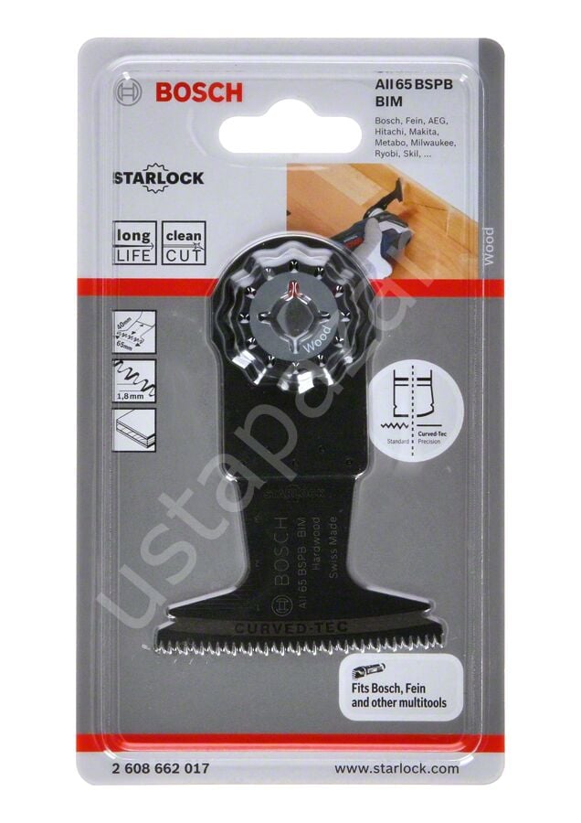 Bosch - Starlock - AII 65 BSPB - BIM Sert Ahşap İçin Daldırmalı Testere Bıçağı 1'li 2608662017