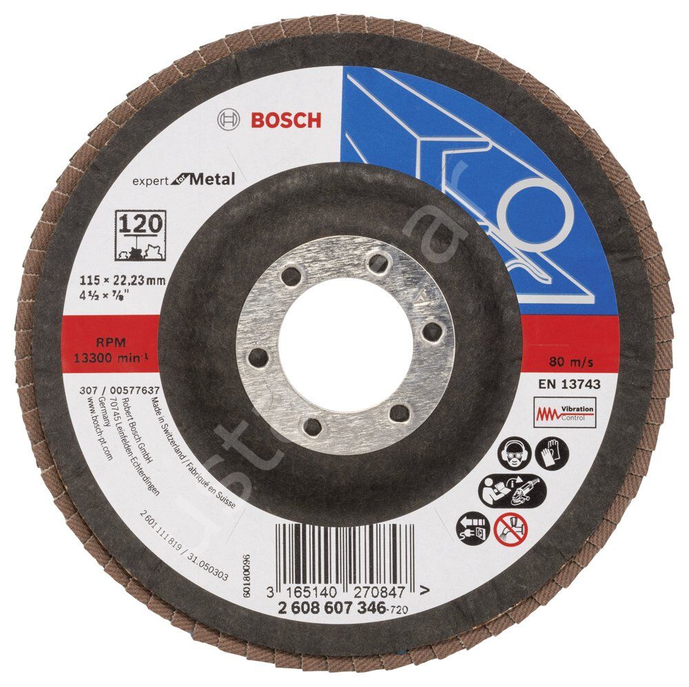 Bosch - 115 mm 120 Kum Expert Serisi Metal Flap Disk 2608607346