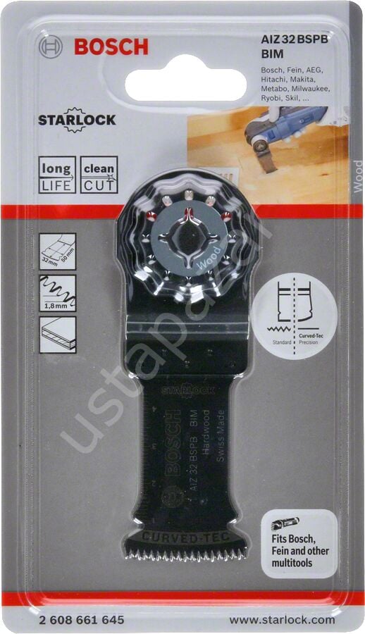 Bosch - Starlock - AIZ 32 BSPB - BIM Sert Ahşap İçin Daldırmalı Testere Bıçağı 1'li 2608661645