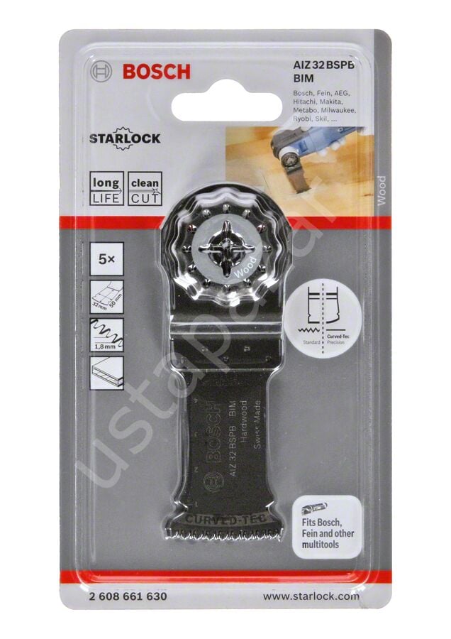 Bosch - Starlock - AIZ 32 BSPB - BIM Sert Ahşap İçin Daldırmalı Testere Bıçağı 5'li 2608661630