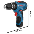 Bosch Professional GSB 12V-30 Çift Akülü 2 Ah Darbeli Vidalama Makinesi 06019G9100
