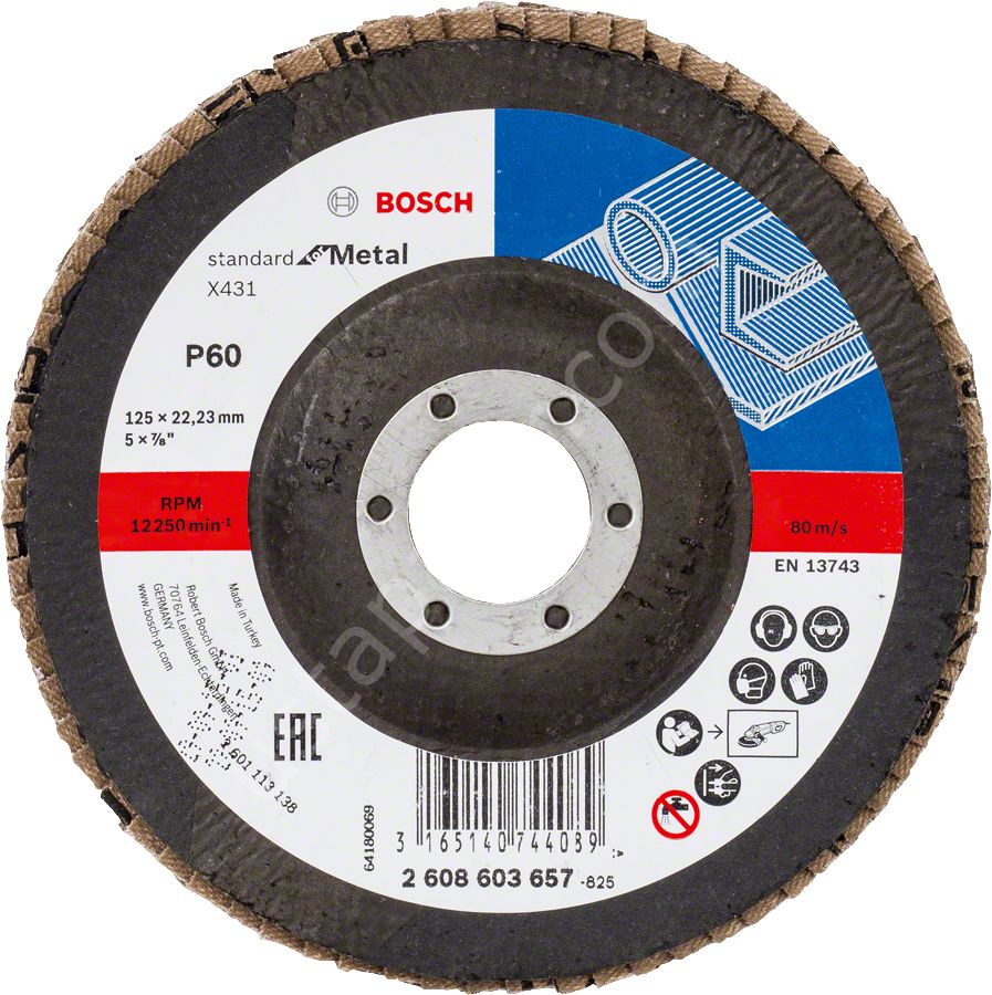 Bosch - 125 mm 60 Kum Standard Seri AlOX Flap Disk 2608603657