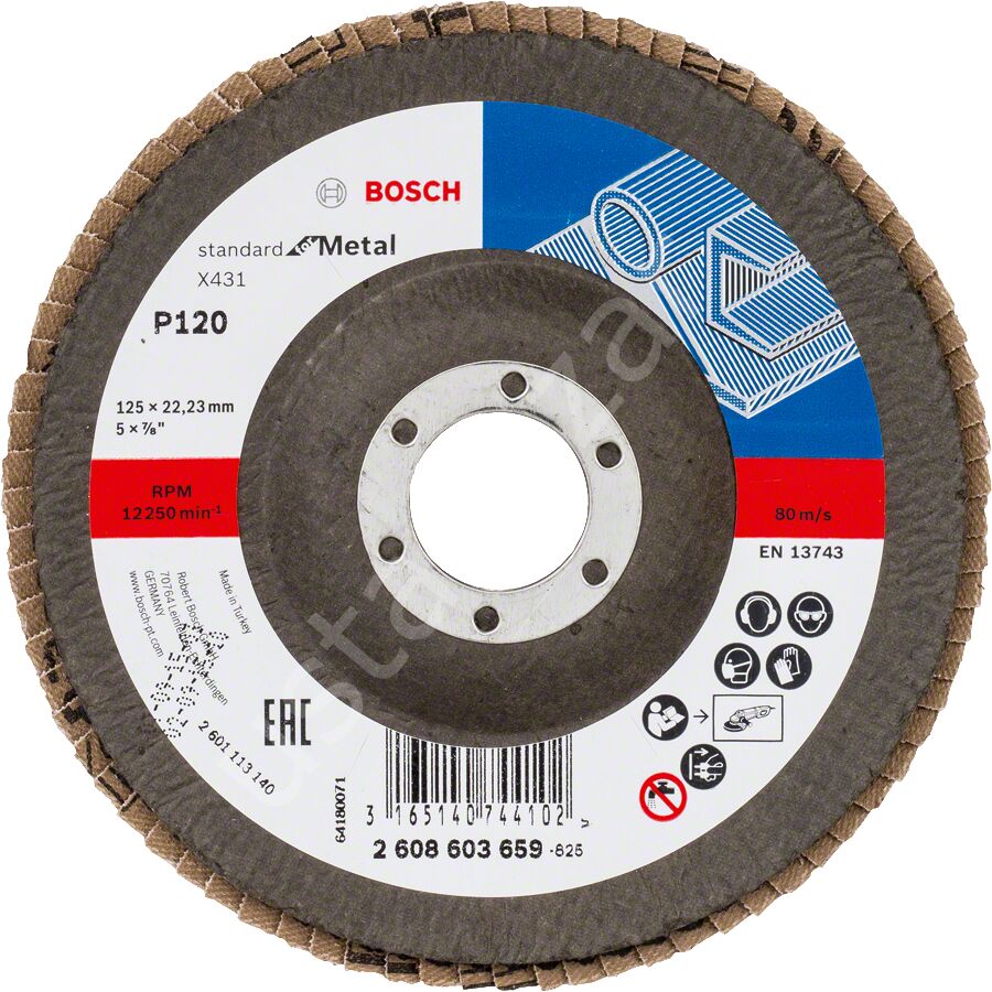 Bosch - 125 mm 120 Kum Standard Seri AlOX Flap Disk 2608603659