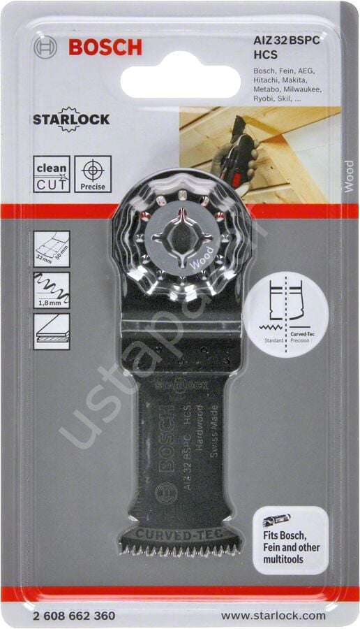 Bosch - Starlock - AIZ 32 BSPC - HCS Sert Ahşap İçin Daldırmalı Testere Bıçağı 1'li 2608662360