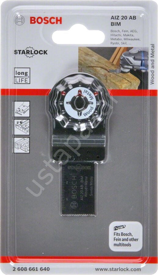 Bosch - Starlock - AIZ 20 AB - BIM Ahşap ve Metal İçin Daldırmalı Testere Bıçağı 1'li 2608661640