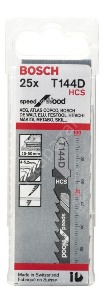 Bosch - Hızlı Kesim Serisi Ahşap İçin T 144 D Dekupaj Testeresi Bıçağı - 25'Li Paket 2608633625