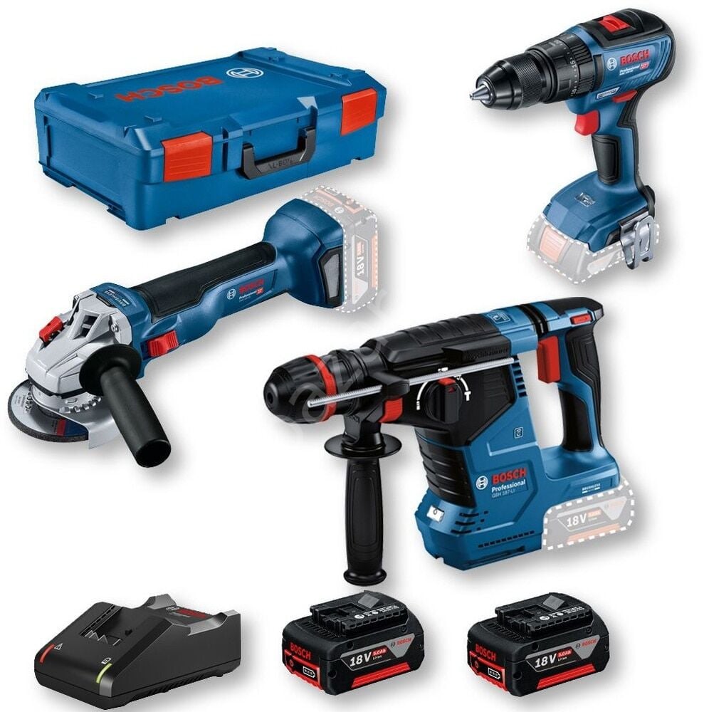 Bosch Professional GBH 187 + GWS 18V-10 + GSR 18V-50 Vidalama Kırıcı Taşlama Seti - 0615990N42