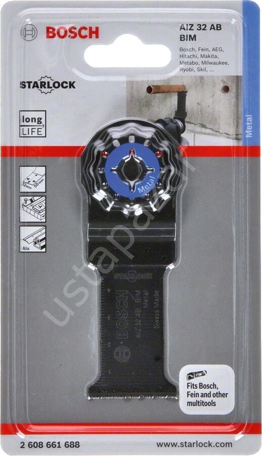 Bosch - Starlock - AIZ 32 AB - BIM Metal İçin Daldırmalı Testere Bıçağı 1'li 2608661688