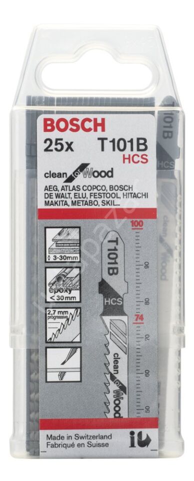 Bosch - Temiz Kesim Serisi Ahşap İçin T 101 B Dekupaj Testeresi Bıçağı - 25'Li Paket 2608633622
