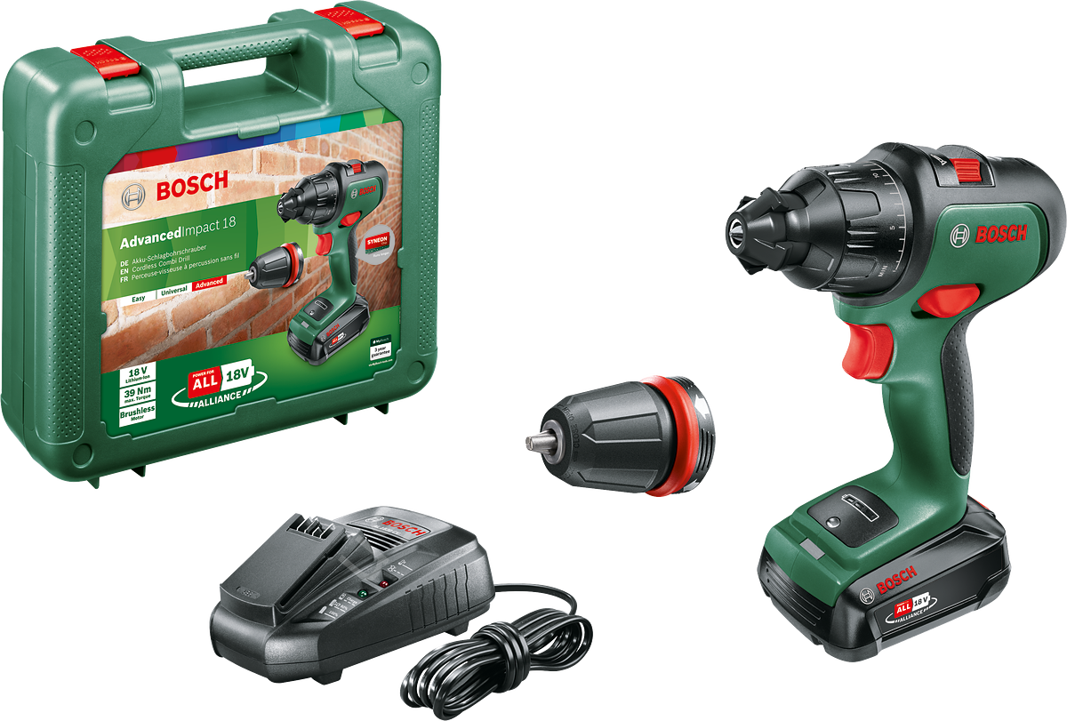 Bosch AdvancedImpact 18 Tek Akülü Darbeli Delme Vidalama Makinesi 18V  (1 x 2,5 Ah) + Şarj Cihazı AL 1830 CV 06039B5108