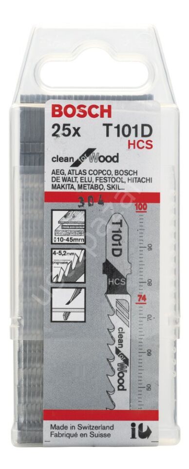 Bosch - Temiz Kesim Serisi Ahşap İçin T 101 D Dekupaj Testeresi Bıçağı - 25'Li Paket 2608633577