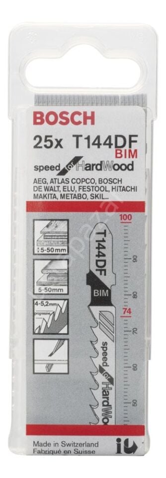 Bosch - Hızlı Kesim Serisi Sert Ahşap İçin T 144 DF Dekupaj Testeresi Bıçağı - 25'Li Paket 2608634990
