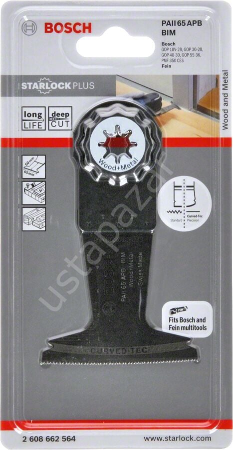 Bosch - Starlock Plus - PAII 65 APB - BIM Ahşap ve Metal İçin Daldırmalı Testere Bıçağı 1'li 2608662564