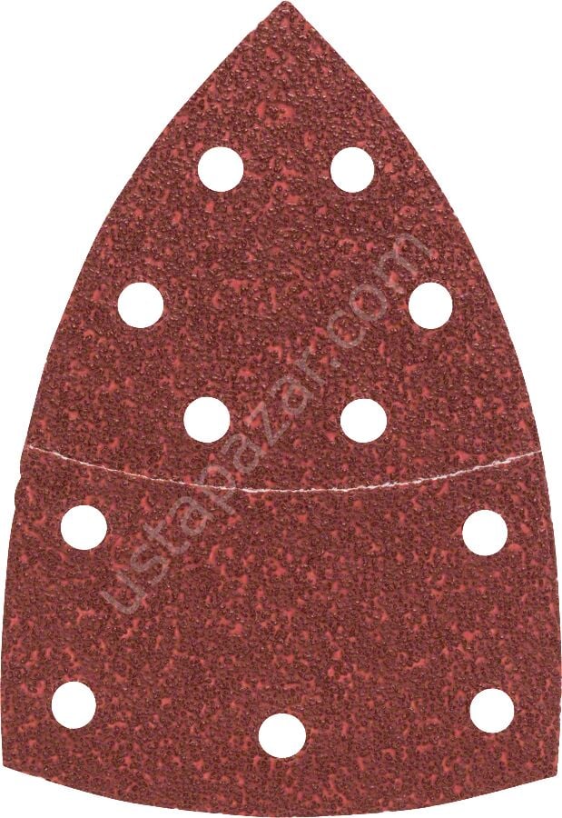 Bosch - Multi Zımpara Kağıdı 10'lu, 102 x 62/93 mm 40 Kum 11 Delik