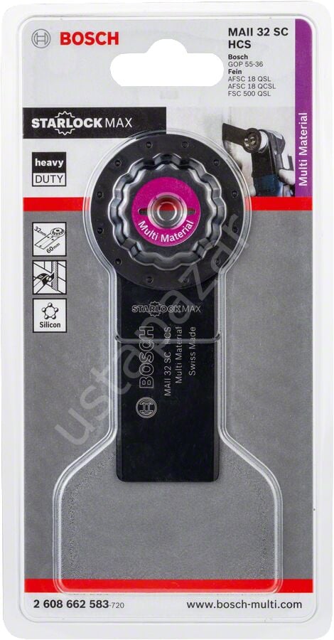 Bosch - Starlock Max - MAII 32 SC - HCS Üniversal Derz ve Macun Kesici Testere Bıçağı (Japon Bıcagı) 1'li 2608662583