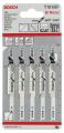 Bosch - Temiz Kesim Serisi Sert Ahşap İçin T 101 BF Dekupaj Testeresi Bıçağı - 5'Li Paket 2608634234
