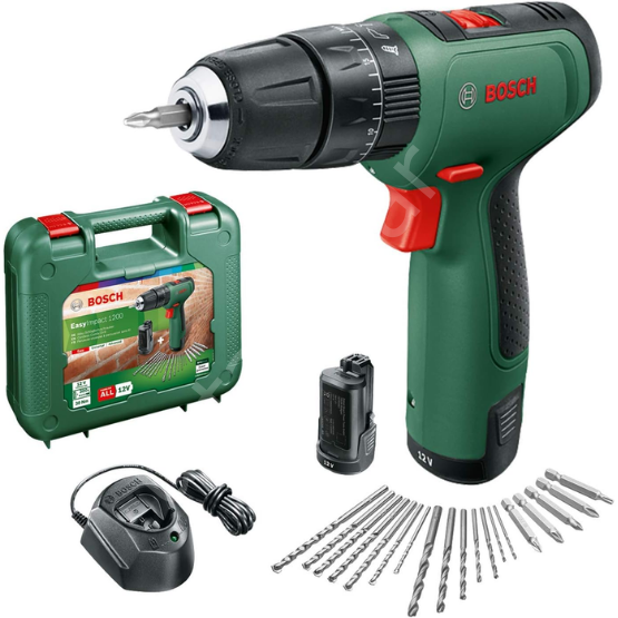 Bosch EasyImpact 1200 Akülü Darbeli Delme Vidalama Makinesi + GAL 1210 CV + AC kit (Çift Akülü) 06039D3105