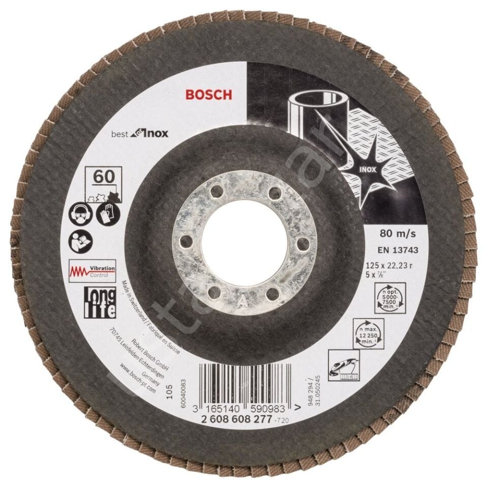 Bosch - 125 mm 60 Kum Best Serisi Inox Flap Disk 2608608277