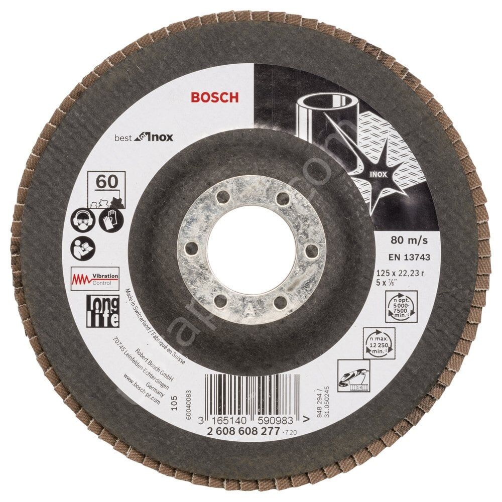 Bosch - 125 mm 60 Kum Best Serisi Inox Flap Disk 2608608277