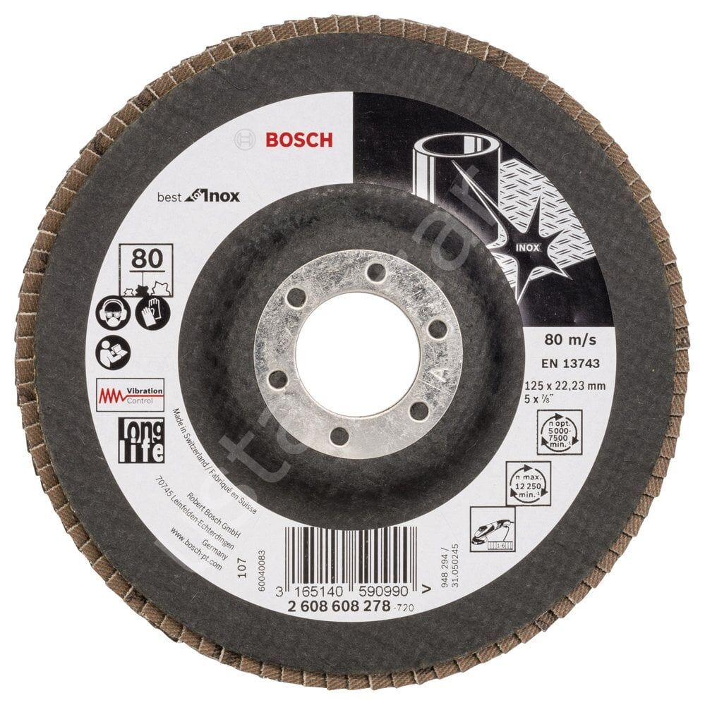 Bosch - 125 mm 80 Kum Best Serisi Inox Flap Disk 2608608278