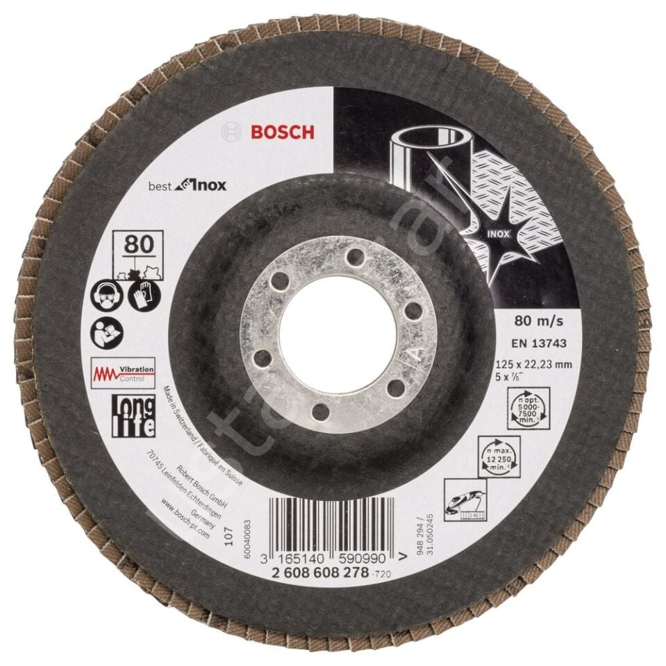 Bosch - 125 mm 80 Kum Best Serisi Inox Flap Disk 2608608278