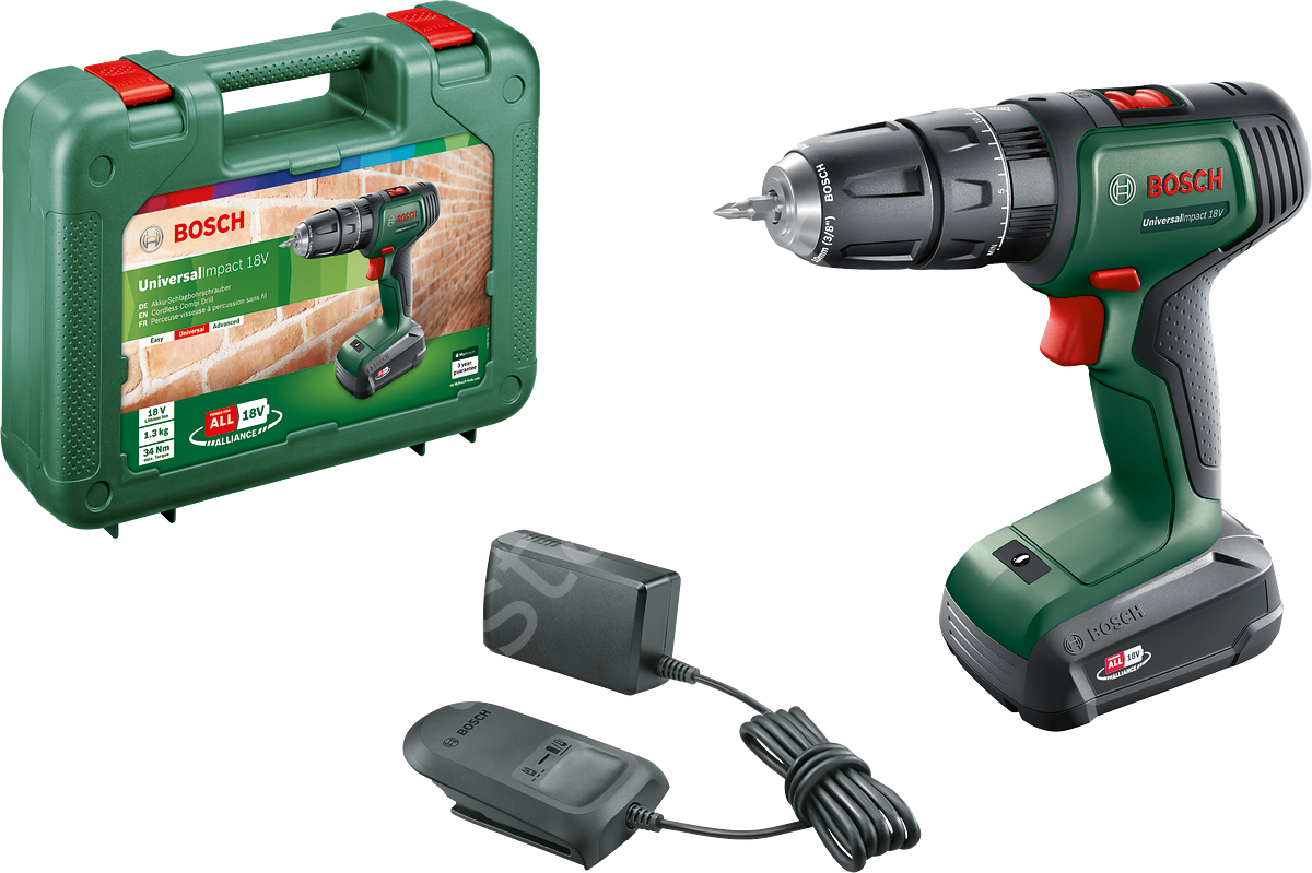 Bosch UniversalImpact 18 Tek Akülü Darbeli Delme Vidalama Makinesi (1 x 1,5Ah) 06039D4101