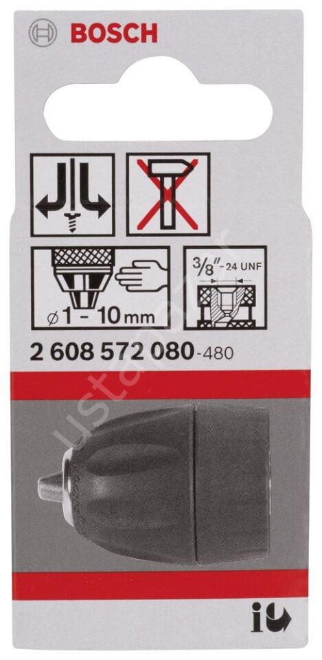 Bosch - 1-10 mm - 3/8''-24 Anahtarsız Mandren 2608572080
