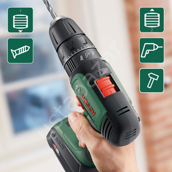 Bosch UniversalImpact 18 Çift Akülü Darbeli Delme Vidalama Makinesi (2 x 1,5Ah) 06039D4102