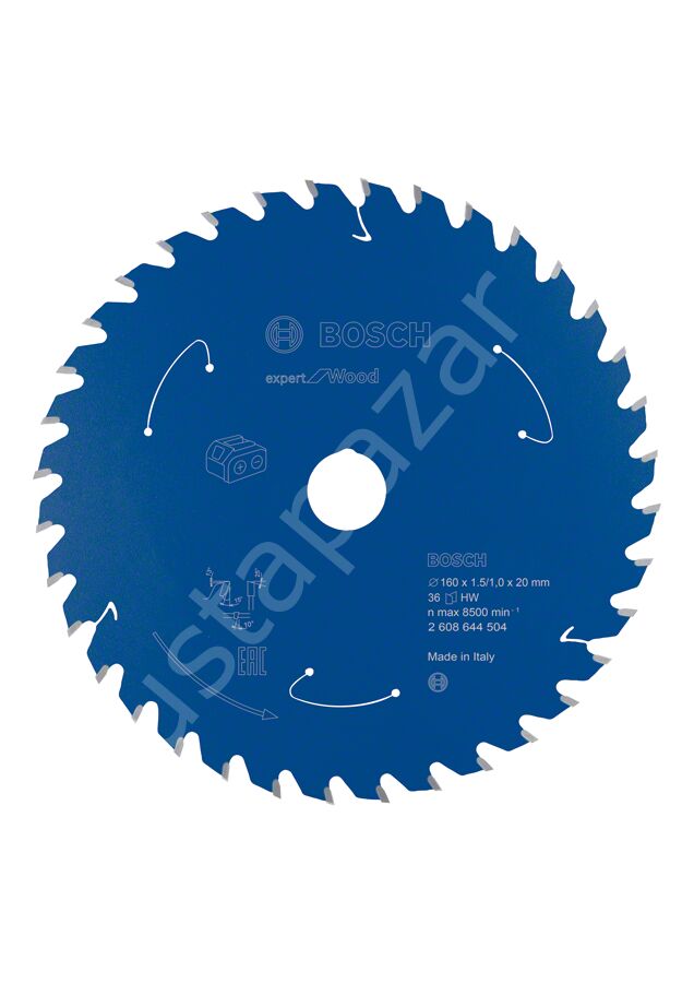 Bosch - Expert for Serisi Ahşap için Akülü Daire Testere Bıçağı 160*20 mm 36 Diş 2608644504