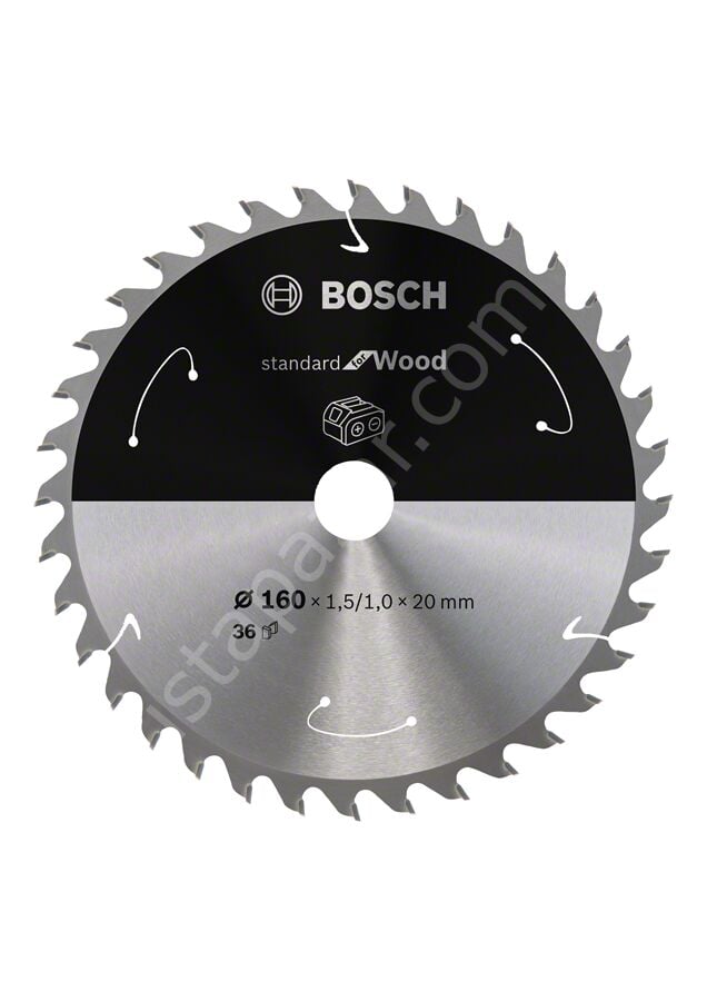 Bosch - Standard for Serisi Ahşap için Akülü Daire Testere Bıçağı 160*20 mm 36 Diş 2608837677