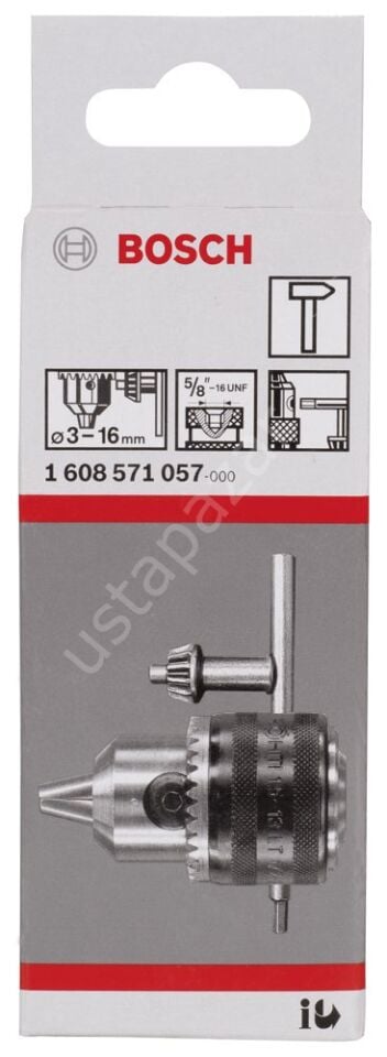 Bosch - 3-16 mm - 5/8''-16 Anahtarlı Mandren 1608571057