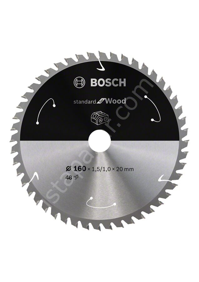 Bosch - Standard for Serisi Ahşap için Akülü Daire Testere Bıçağı 160*20 mm 48 Diş 2608837678