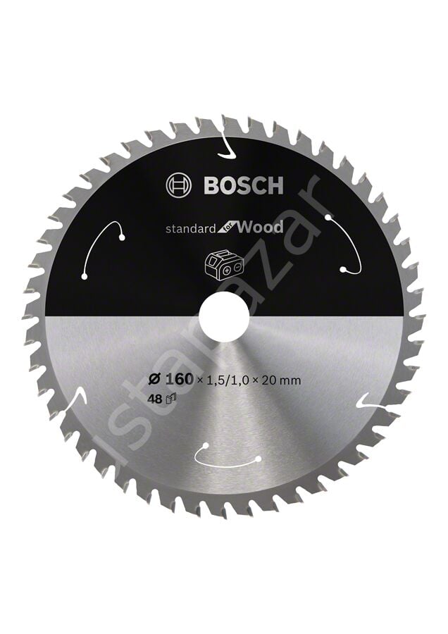 Bosch - Standard for Serisi Ahşap için Akülü Daire Testere Bıçağı 160*20 mm 48 Diş 2608837678