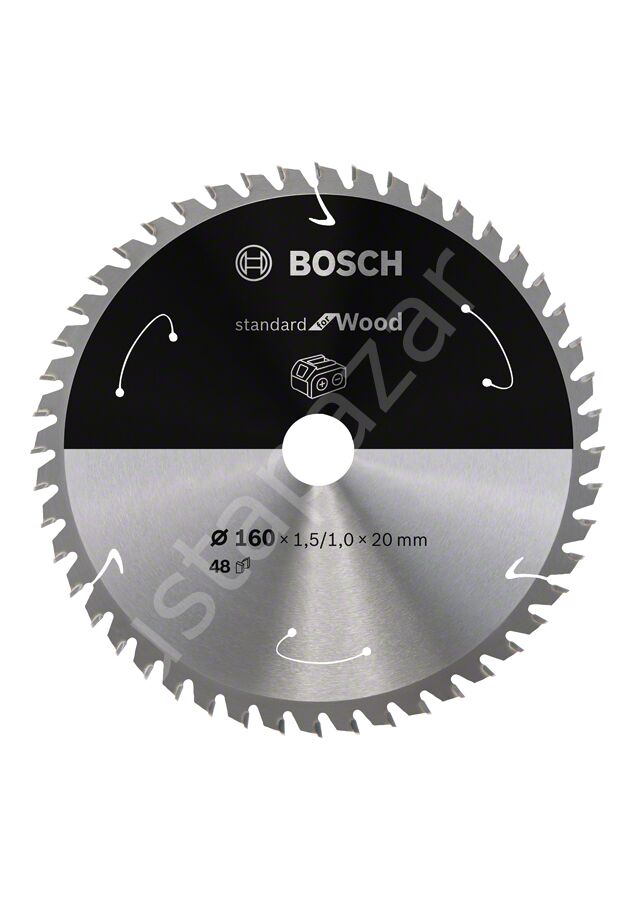 Bosch - Standard for Serisi Ahşap için Akülü Daire Testere Bıçağı 160*20 mm 48 Diş 2608837678