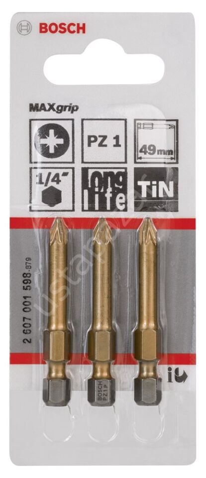 Bosch - Max Grip Serisi Vidalama Ucu PZ 1*49 mm 3'lü 2607001598