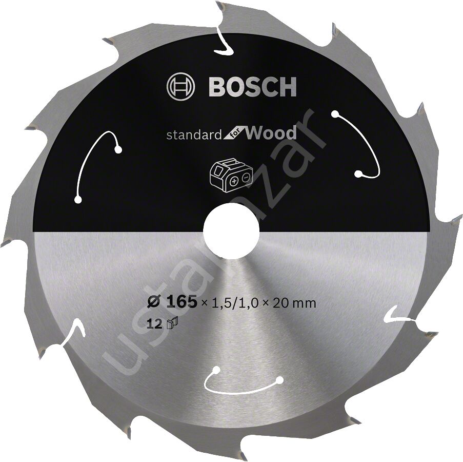 Bosch - Standard for Serisi Ahşap için Akülü Daire Testere Bıçağı 165*20 mm 12 Diş 2608837684