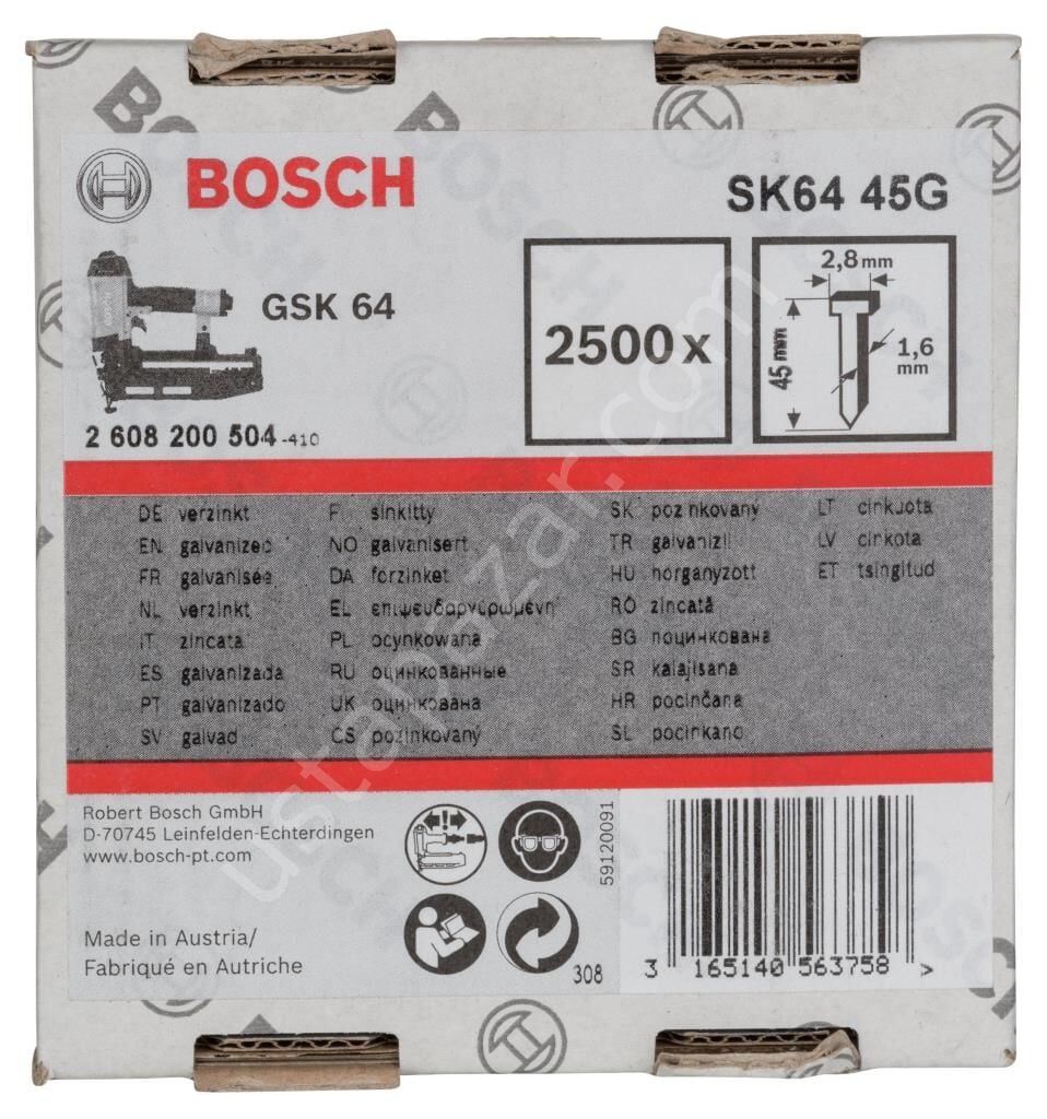 Bosch - GSK 64 Çivisi 45 mm 2500li Galvanizli 2608200504