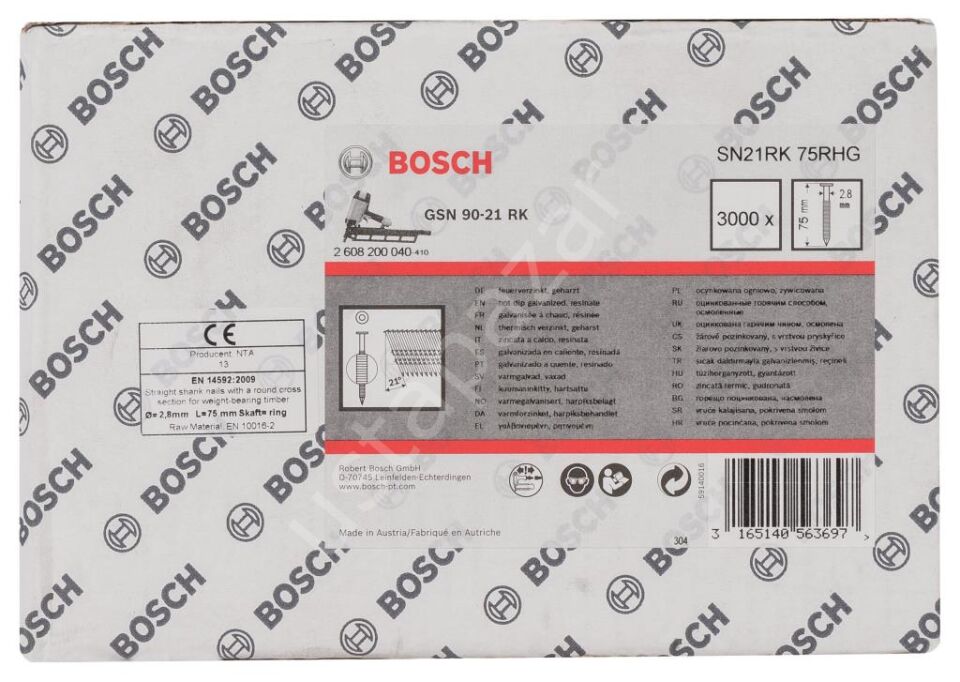 Bosch - GSN 90-21DK Çivi  75mm 3000li YivliGalv 2608200040