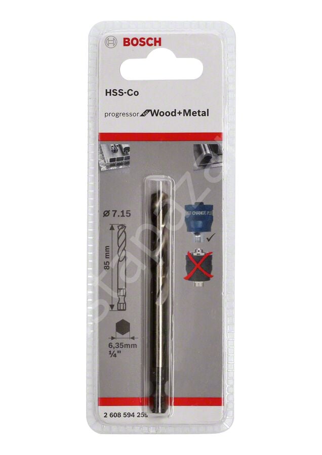 Bosch - Power Change Plus Yeni Progressor Serisi Delik Açma Testereleri için HSS-Co Merkezleme Ucu 85 mm 2608594255