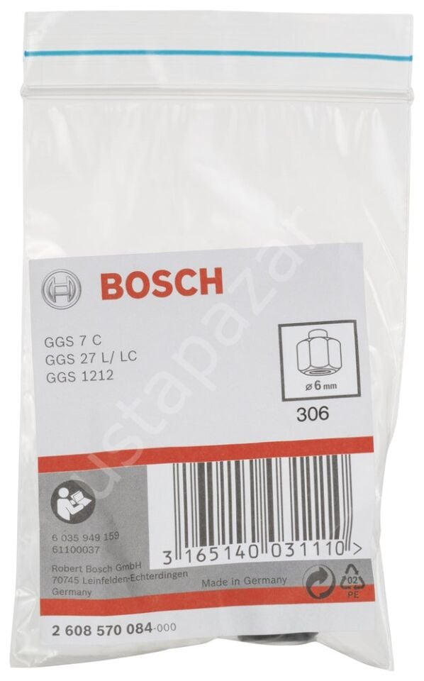 Bosch - GGS 7C-27 L/C Sıkma Somunlu Penset 6 mm 2608570084