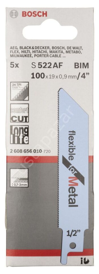 Bosch - Flexible Serisi Metal için Panter Testere Bıçağı S 522 AF - 5'li 2608656010