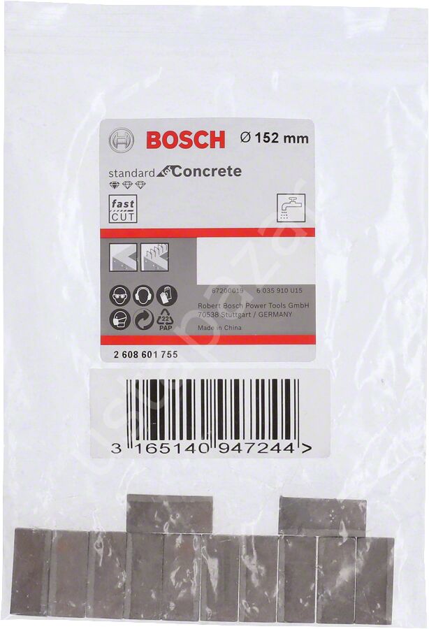 Bosch - Standard Seri Sulu Elmas Karot Ucu Segmanı 152mm 1 1/4'' 12'li 2608601755
