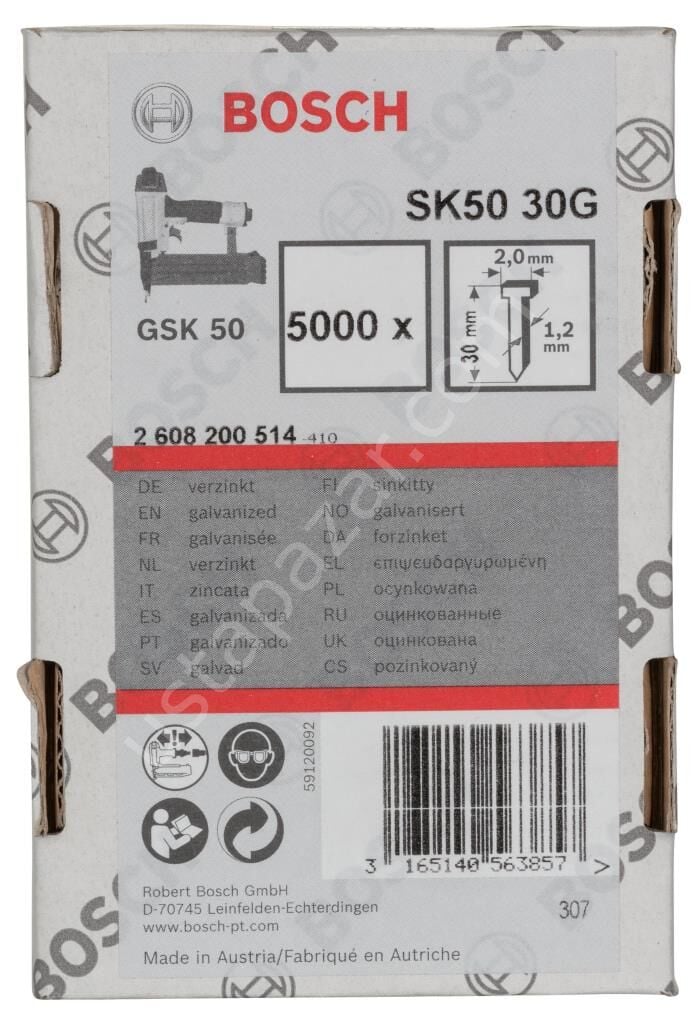 Bosch - GSK 50 Çivisi  30 mm 5000li 2608200514