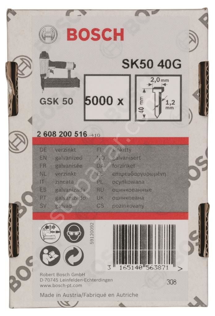 Bosch - GSK 50 Çivisi  40 mm 5000li 2608200516