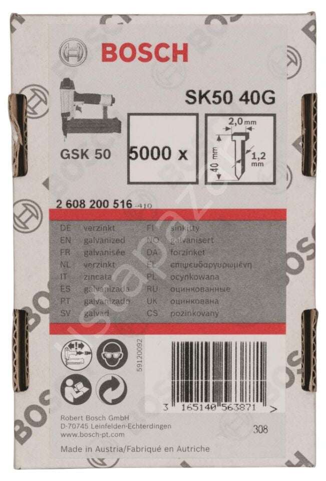 Bosch - GSK 50 Çivisi  40 mm 5000li 2608200516