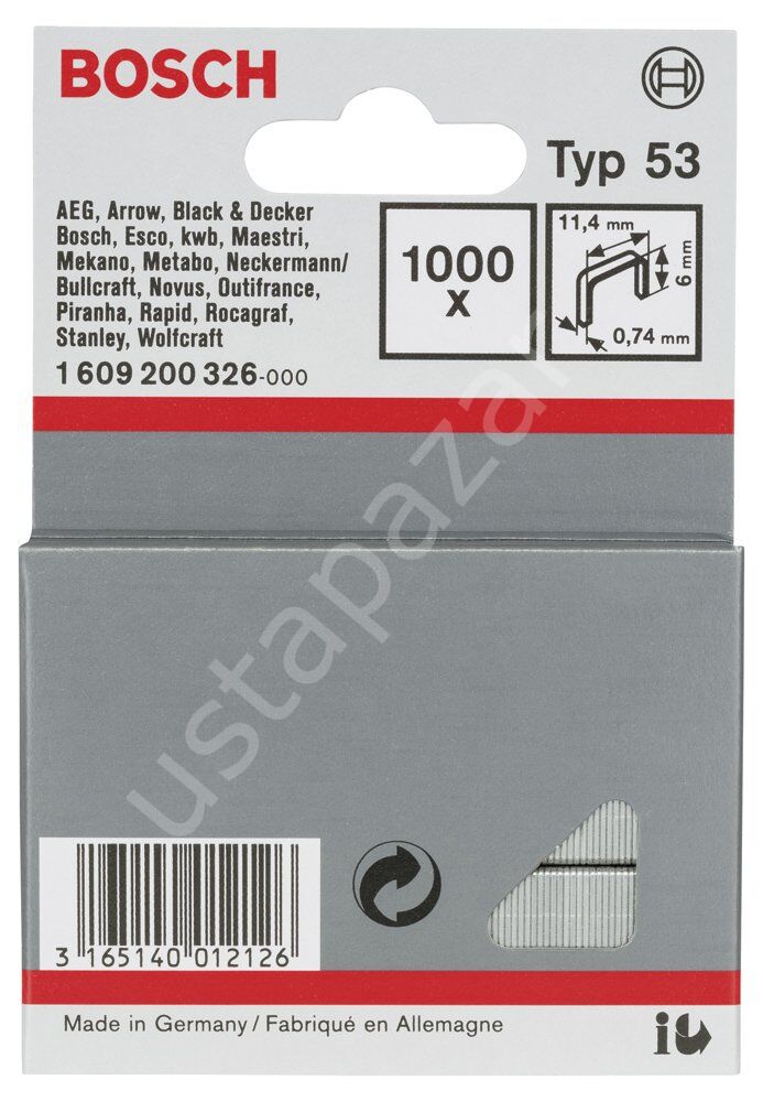 Bosch - Zımba Teli Tip 53 11,4*0,74*6 mm 1609200326