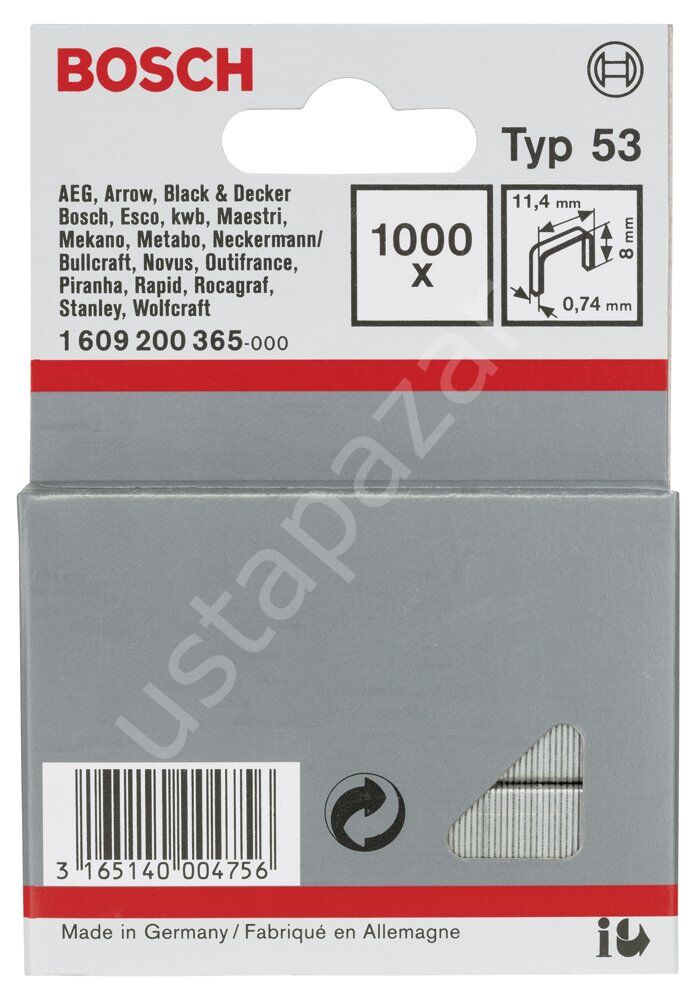 Bosch - Zımba Teli Tip 53 11,4*0,74*8 mm 1609200365