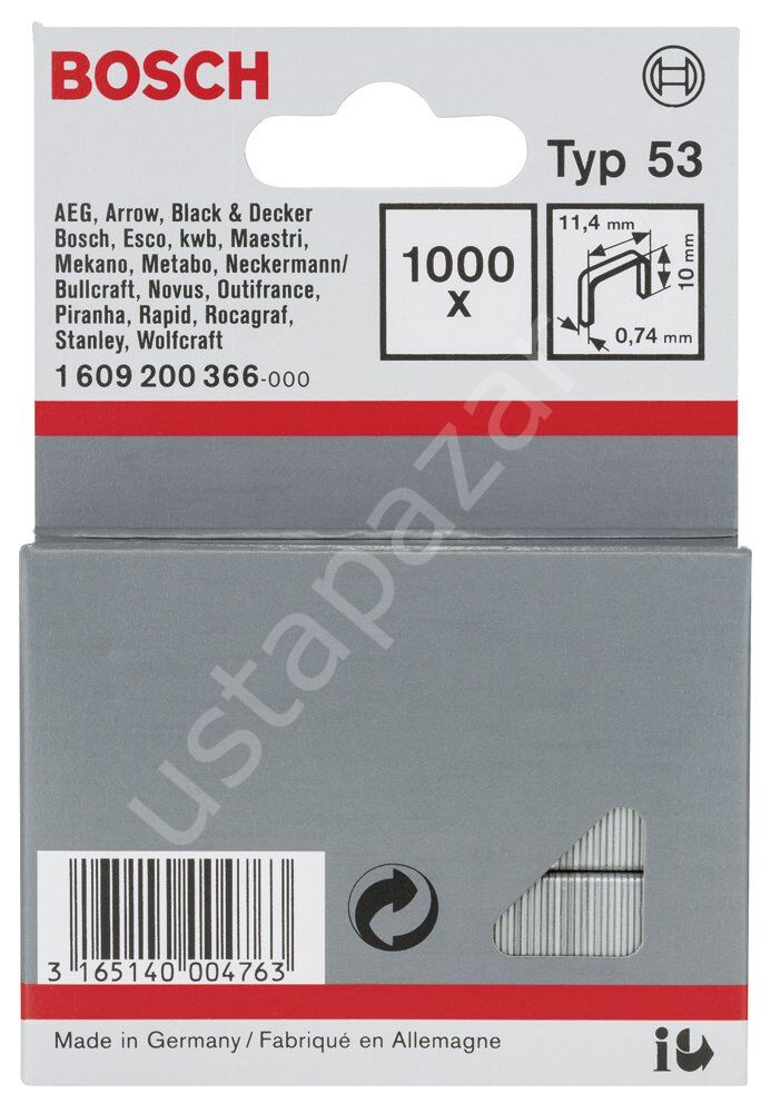 Bosch - Zımba Teli Tip 53 11,4*0,74*10 mm 1609200366