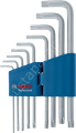 Bosch Profesyonel Alyan Anahtar Takımı Hex 9 Parça (1,5-10mm) 1600A01TH5