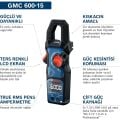 Bosch Professional GMC 600-15 Pensmetre (600V - 600A - AC/DC) - 0601077600